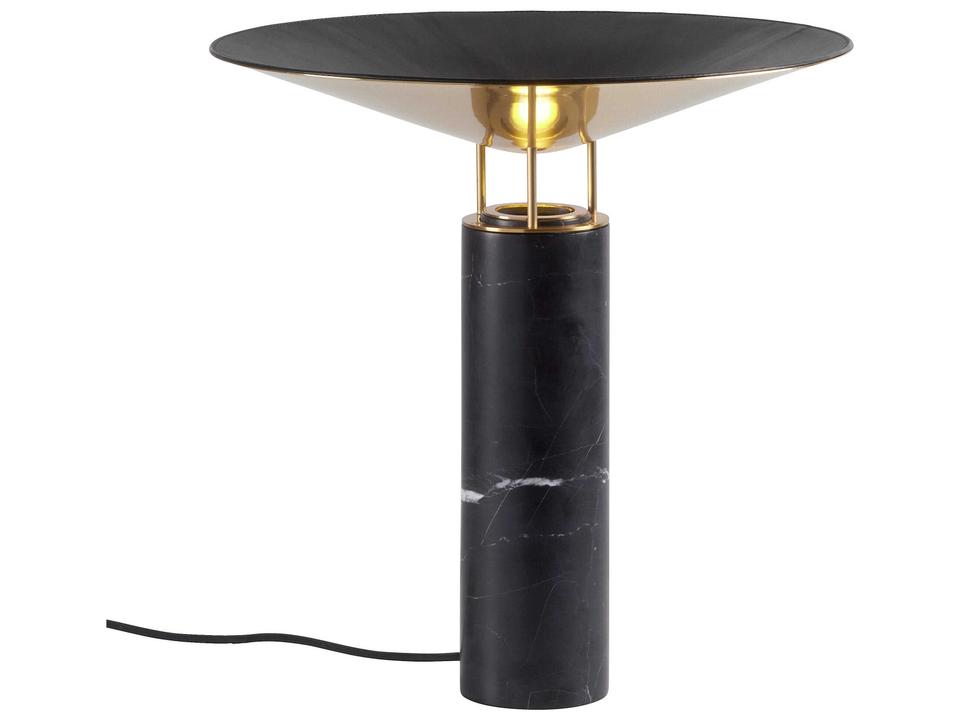 Rebound LED Table Lamp in Black with Marble Accent
