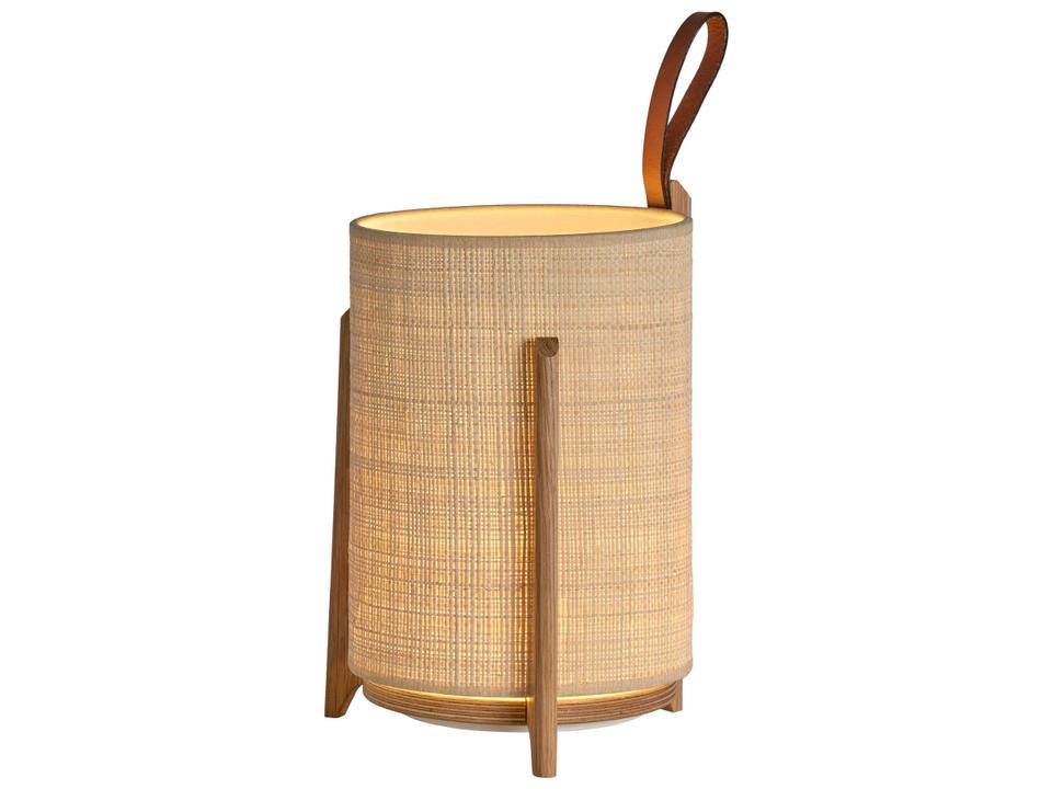 Greta Natural Oak Saguran Fiber Brown Table Lamp