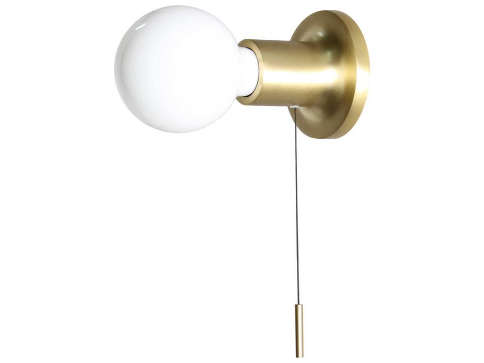 Punt 1-Light Wall Sconce in Satin Gold Metal with Pull Switch