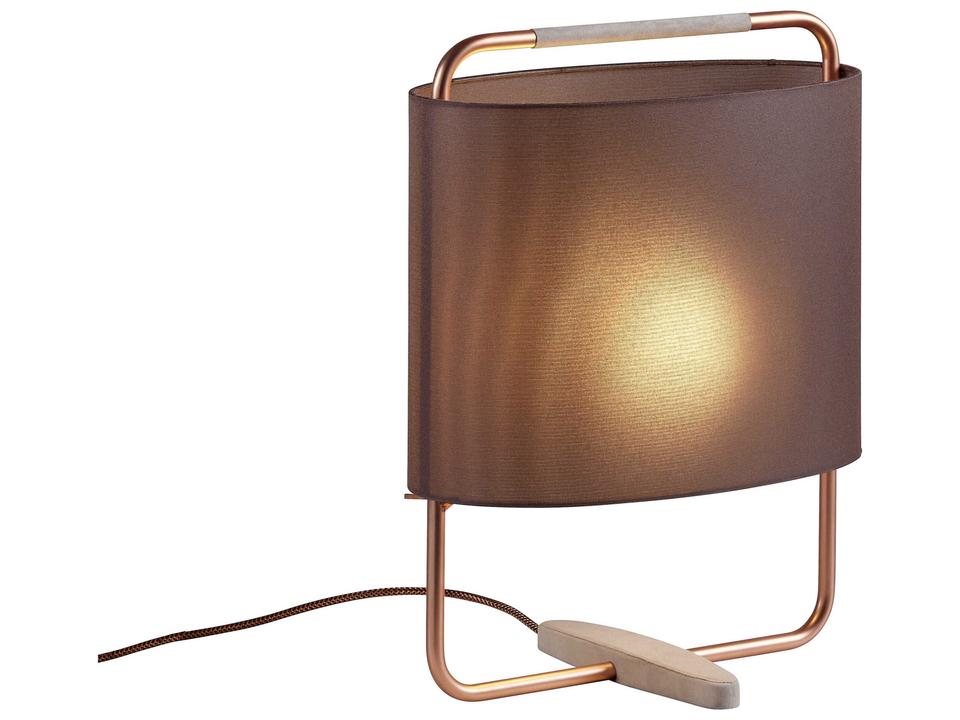 Margot Table Lamp in Matt Copper Aubergine Fabric