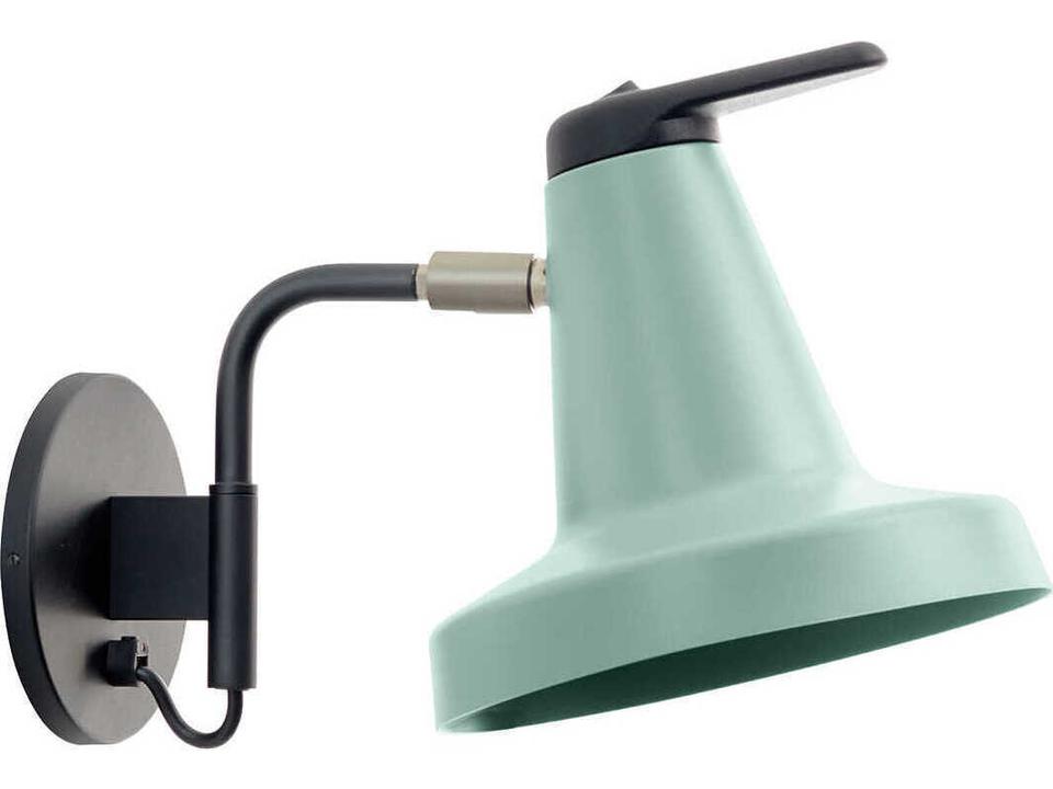 Garcon 1-Light Mint Green Metal Wall Sconce with Black Accent by Nutcreatives
