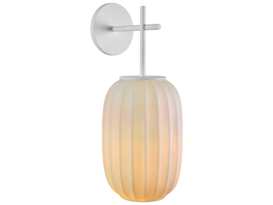Mei 6 Tall White Wall Sconce with Porcelain Shade by Nahtrang Disseny