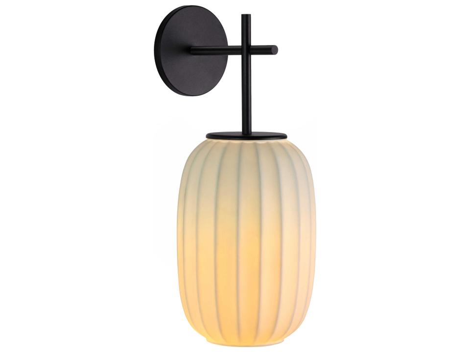 Mei 6 Tall 1-Light Black Wall Sconce with Porcelain Shade by Nahtrang Disseny