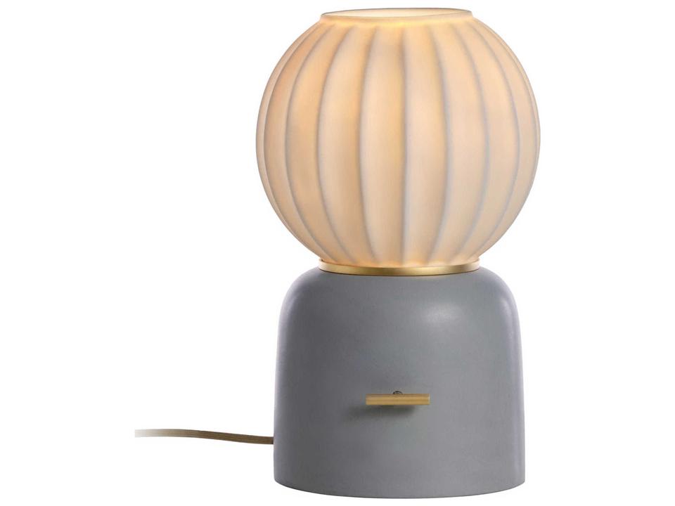 Mei Grey Gold Table Lamp with Porcelain Diffuser