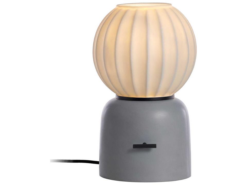 Mei Grey Black Table Lamp with Porcelain Diffuser