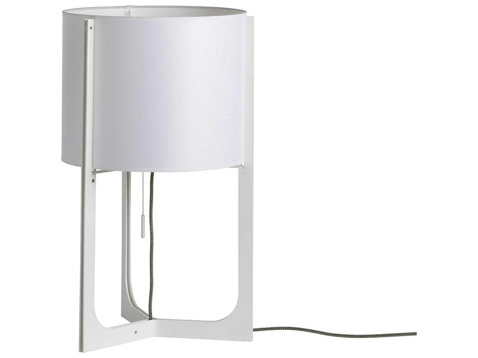 Nirvana Medium Table Lamp with White Metal Structure and White Cotton Shade