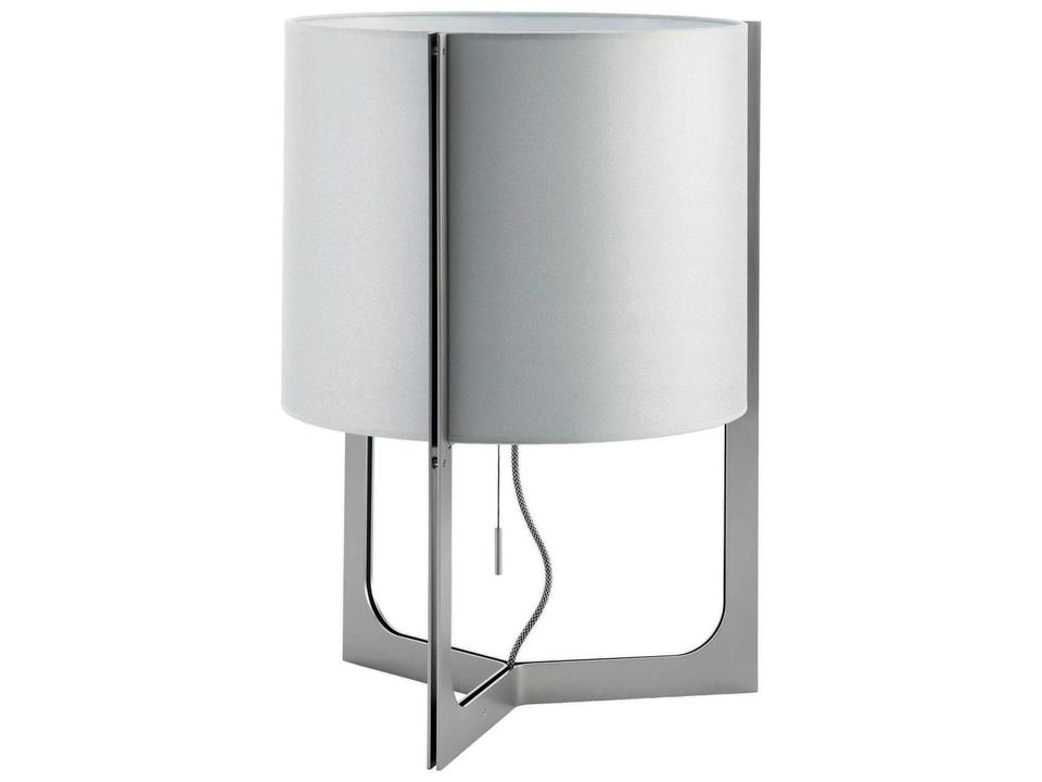 Nirvana Matt Nickel Metallic Grey Fabric Table Lamp