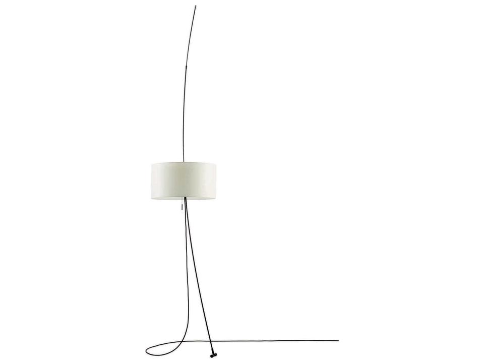 Totora Adjustable Floor Lamp in Black and Beige Cotton by Cristina Figarola