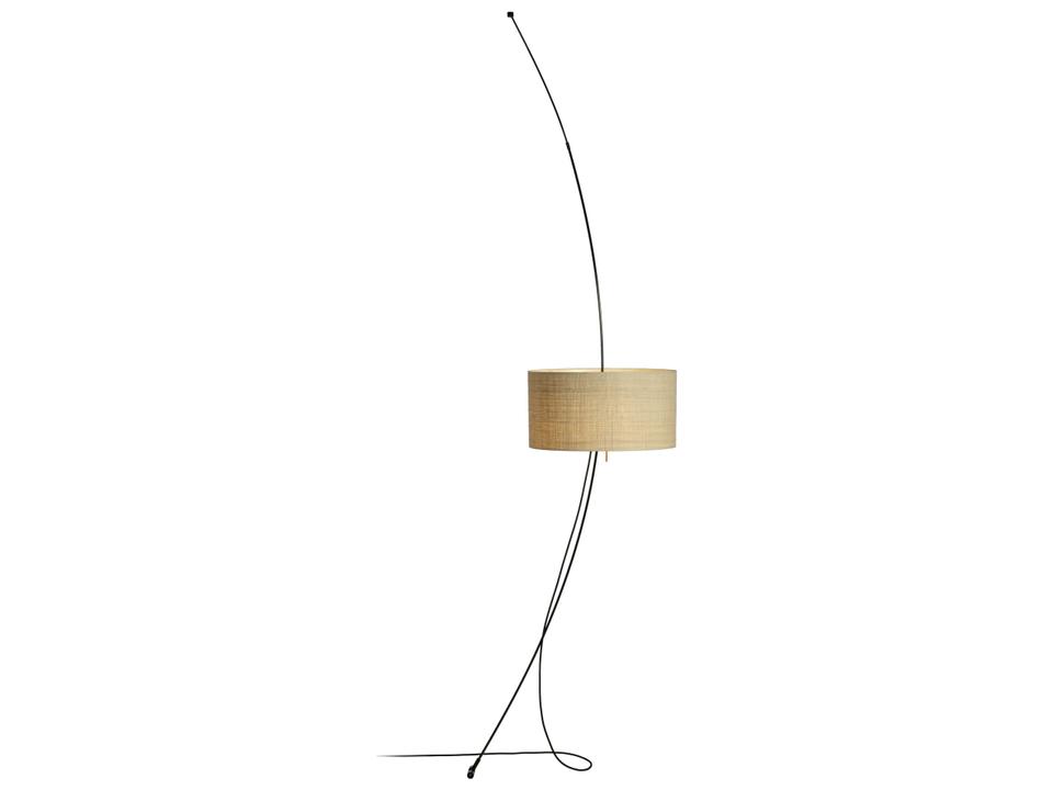 Totora 94 Tall Black Saguran Natural Fiber Floor Lamp by Cristina Figarola