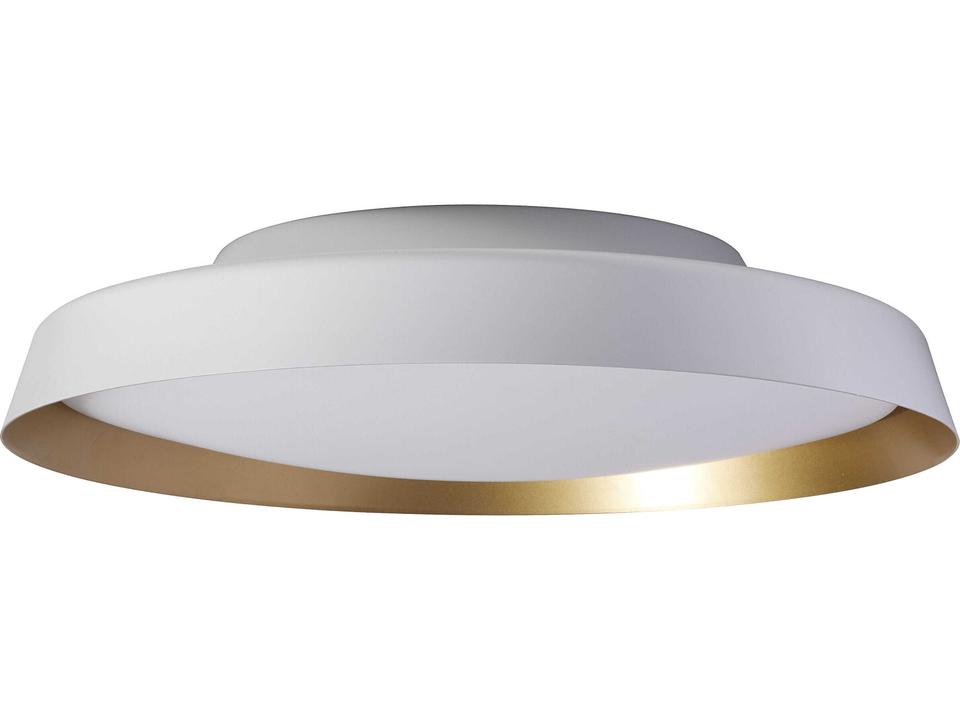 Boop 21-Inch Integrated LED Round Flush Mount in White and Gold by Nahtrang Studio