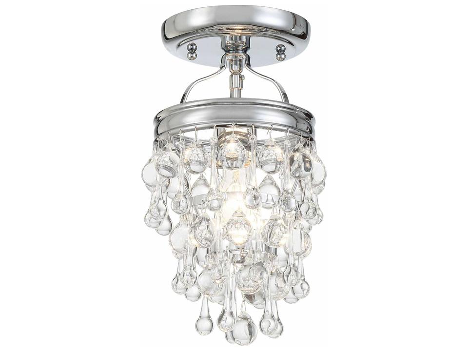Calypso 1-Light Chrome Glass Tiered Semi Flush Mount