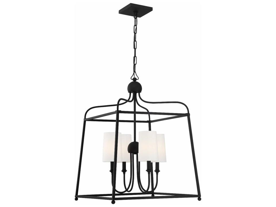 Sylvan 4-Light Black Forged Chandelier by Libby Langdon