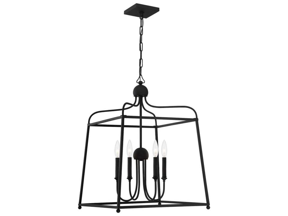 Sylvan 4-Light Chandelier in Black Forged