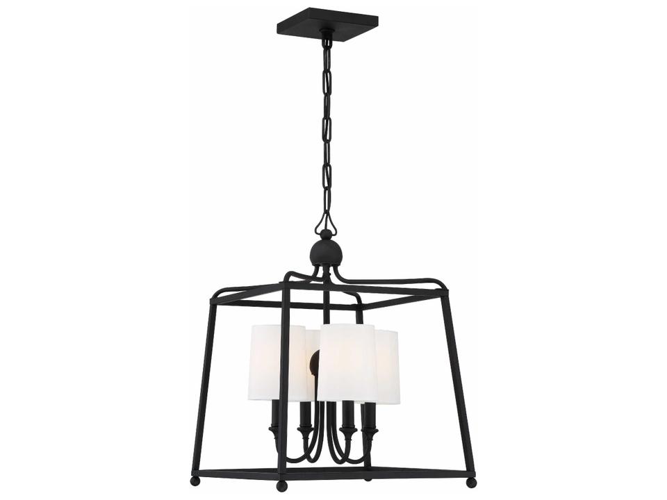 4-Light Sylvan Chandelier in Black Forged Finish