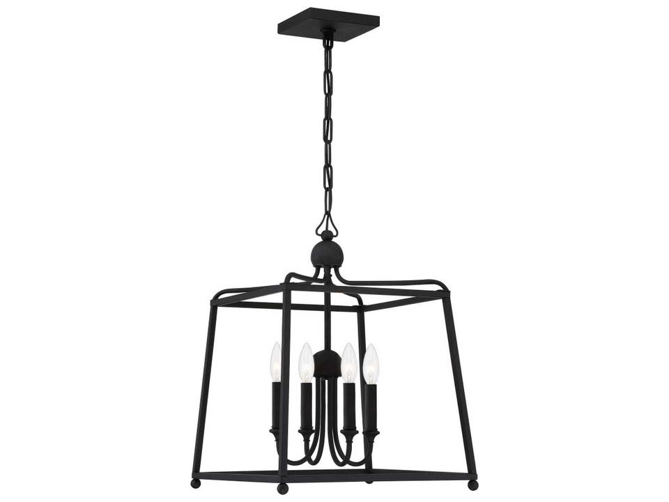 Sylvan 4-Light Chandelier in Black Forged Finish