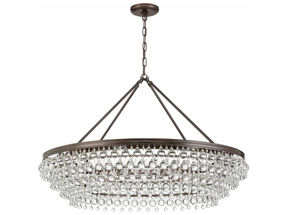 Calypso 8-Light Chandelier with Crystal Drops in Vibrant Bronze