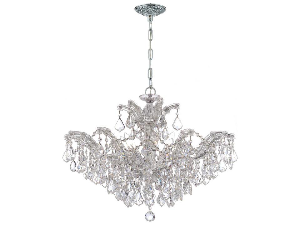 Maria Theresa 6-Light Glass Arm Chandelier with Faceted Crystals