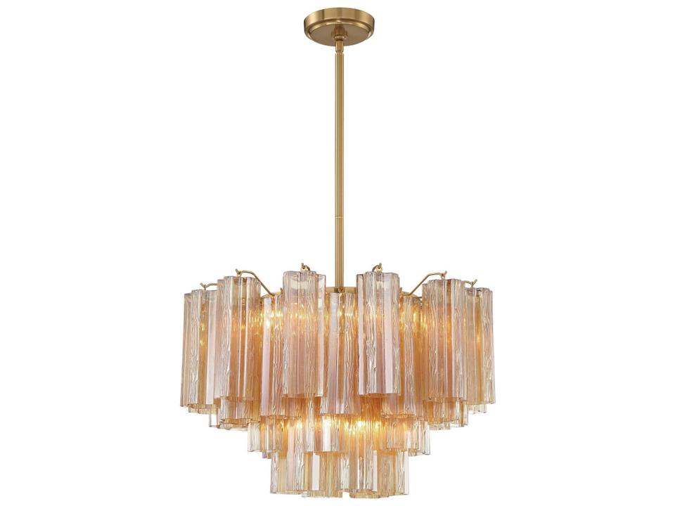9-Light Addis Chandelier with Tronchi Glass