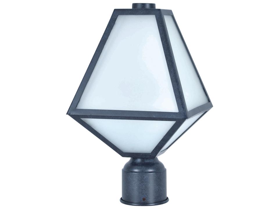 Glacier 1-Light Outdoor Post Light in Black Charcoal