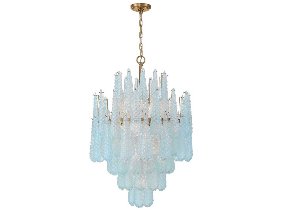 16-Light Ollie Chandelier in Aged Brass with Sand Glass