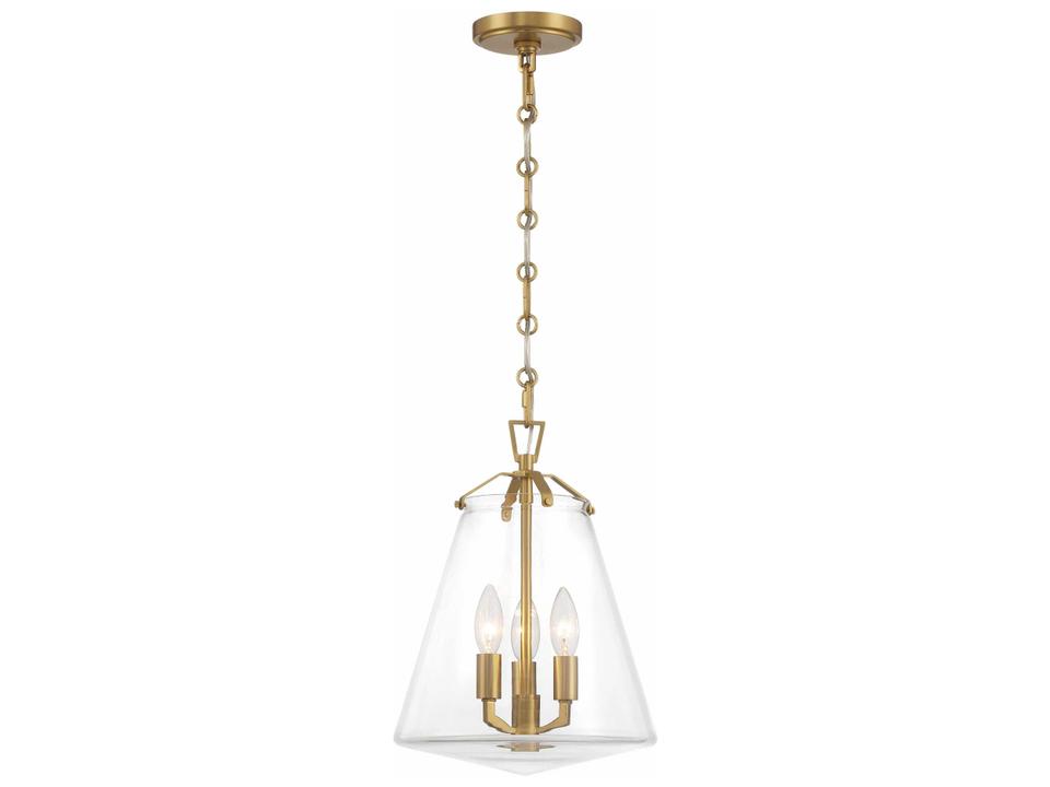 Voss 3-Light Cone Pendant Light in Luxe Gold with Clear Glass