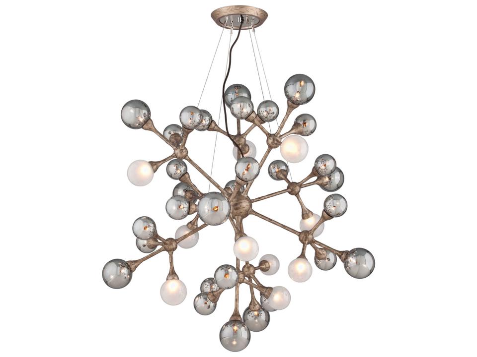 Element 40-Light Sputnik Chandelier in Stria Gold Leaf