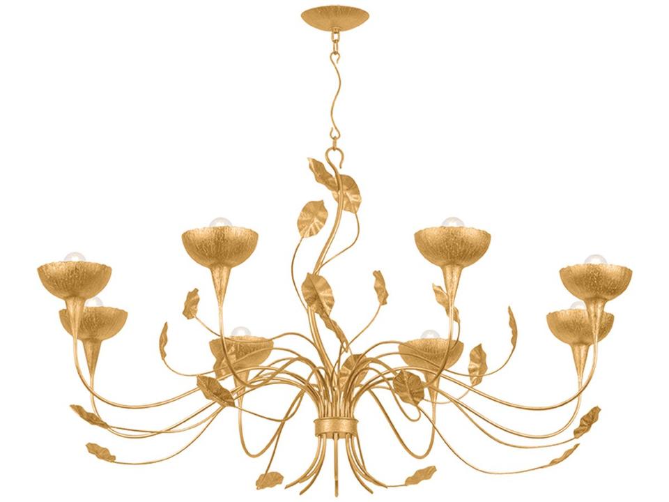 Innsbruck 8-Light Vintage Gold Leaf Bowl Chandelier