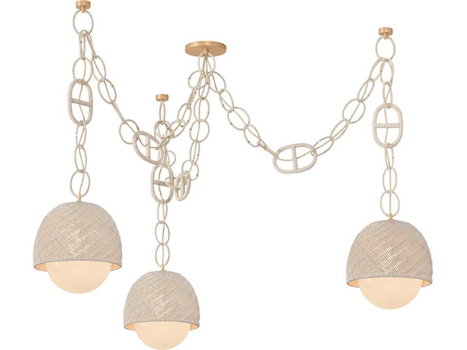 Piasu 3-Light Champagne Leaf Gold Globe Chandelier