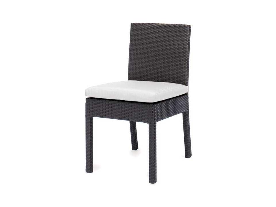 Dijon Wicker Outdoor Dining Side Chair in Majestic Black
