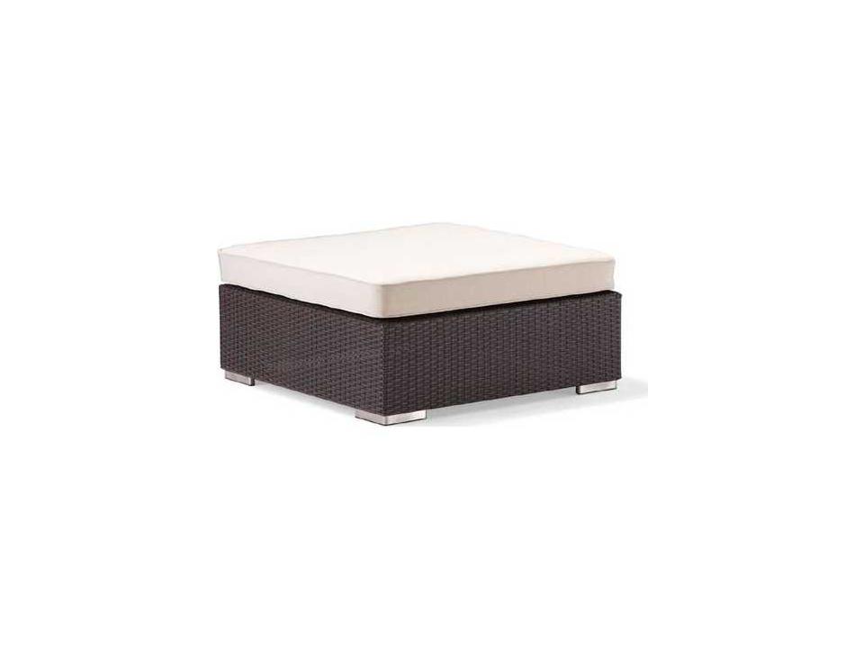 Dijon Wicker Outdoor Ottoman Majestic Black Commercial Grade