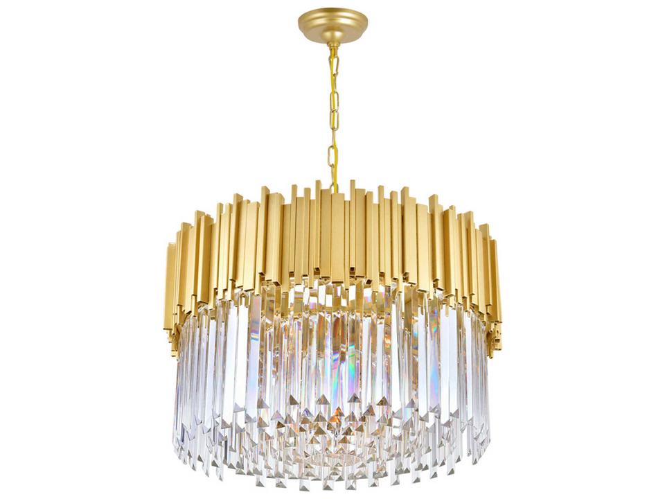 7-Light Deco Chandelier in Medallion Gold Finish