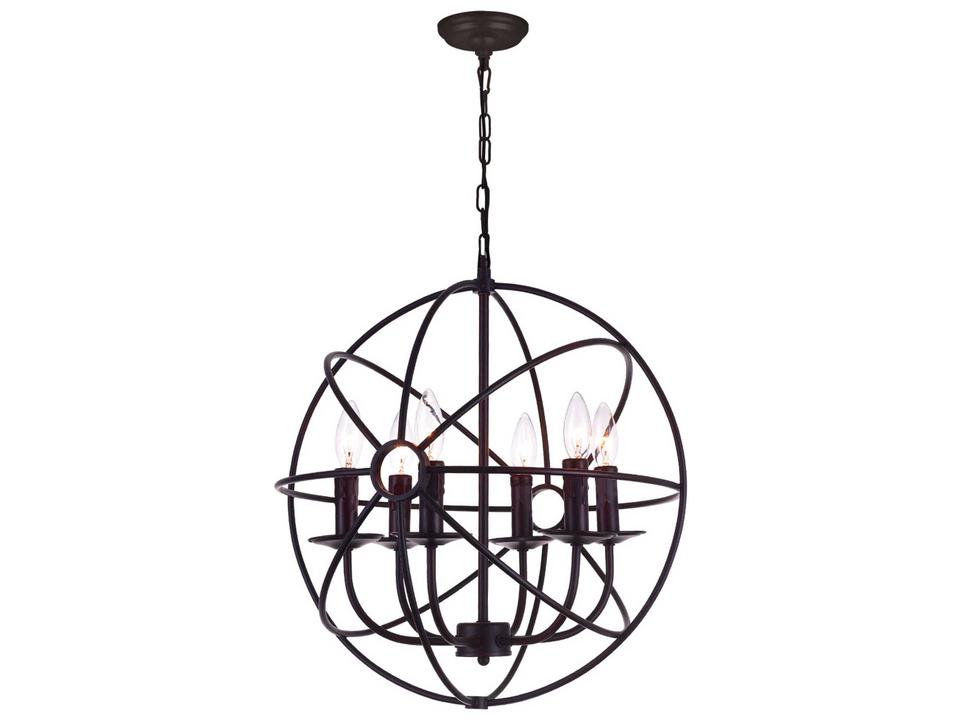 6-Light Arza Chandelier in Brown Finish
