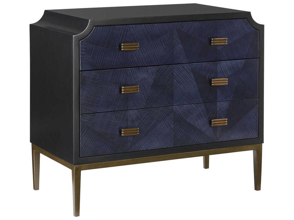 Kallista 3-Drawers Black Hardwood Dresser