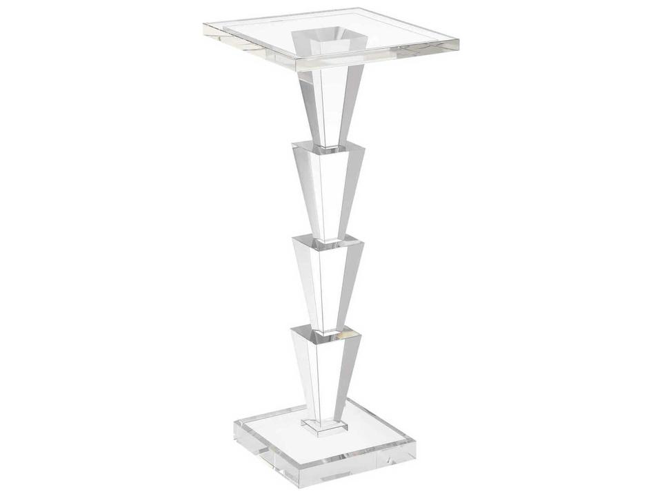 Currey and Company Tiana Optic Crystal Drinks Table in Clear