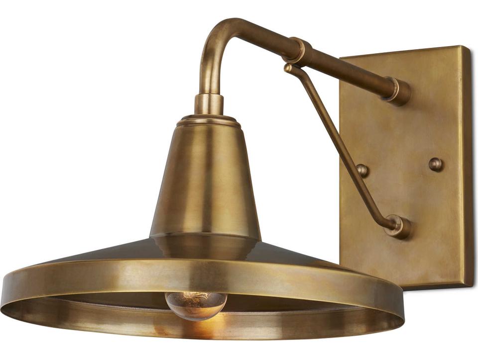 Mariner 1-Light Outdoor Wall Sconce in Antique Brass
