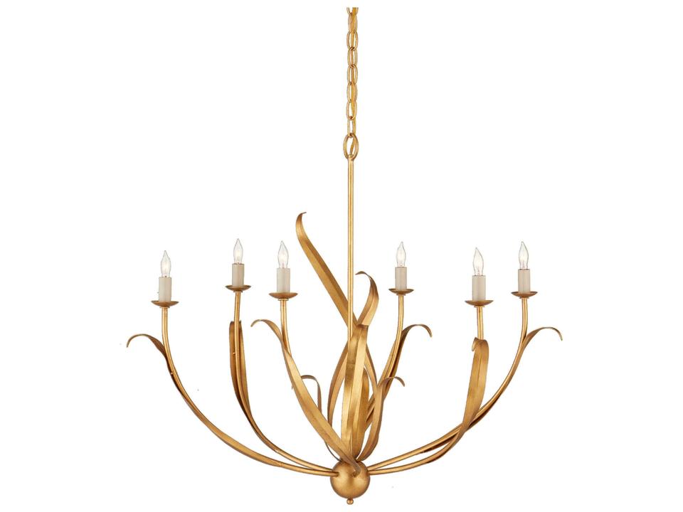 Currey and Company 6-Light Menefee Chandelier in Antique Gold Leaf