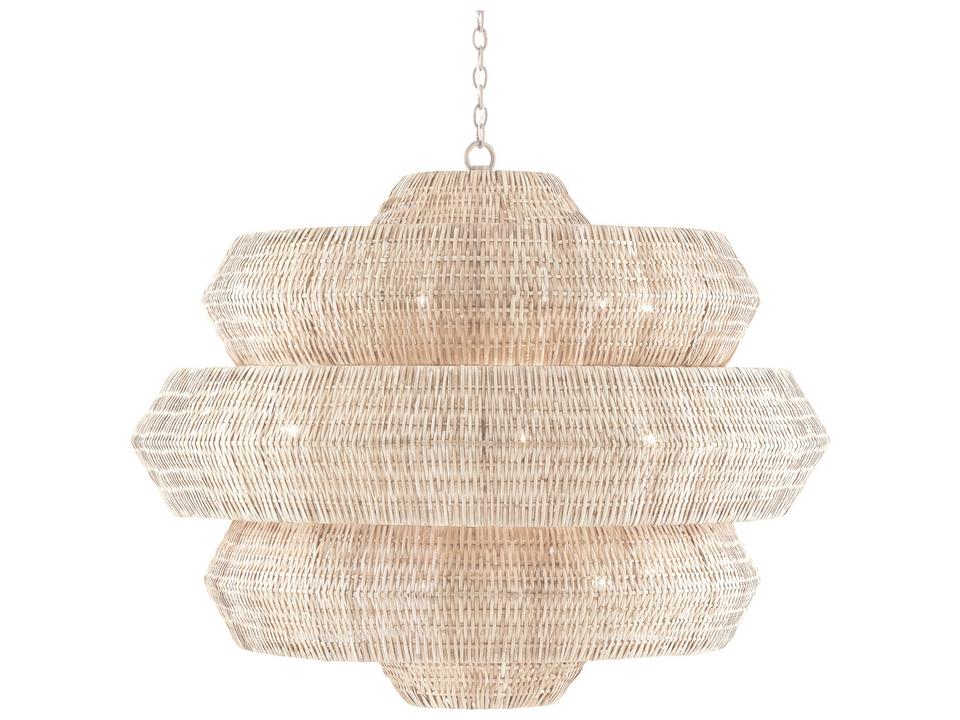Currey and Company 18-Light Antibes Chandelier in Bleached Natural Snow White