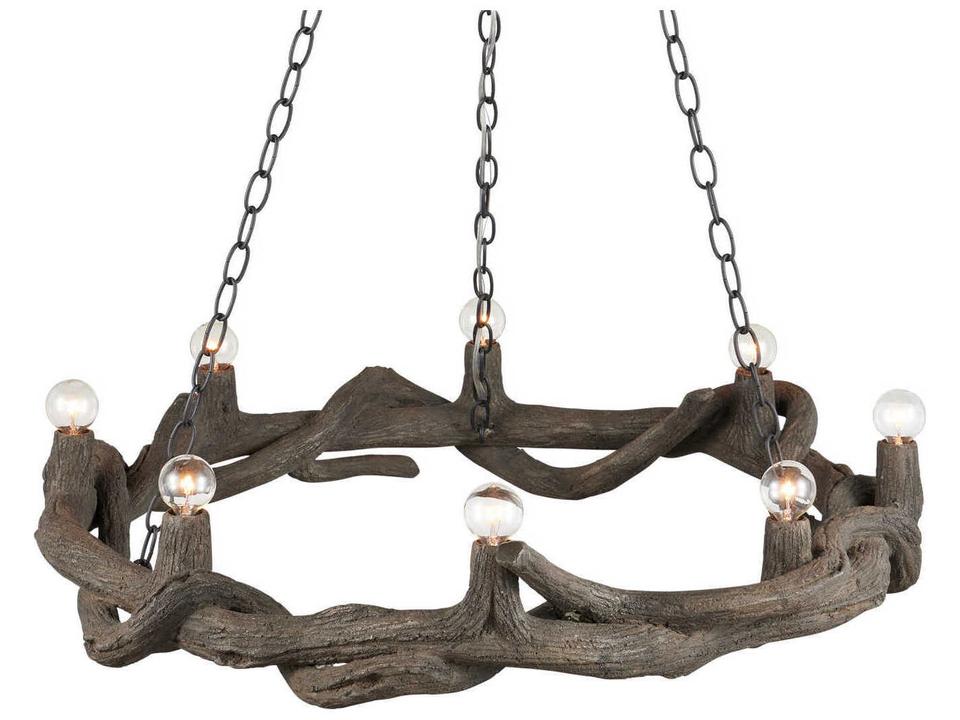 Currey and Company 8-Light Dunmore Chandelier in Charbon de Bois