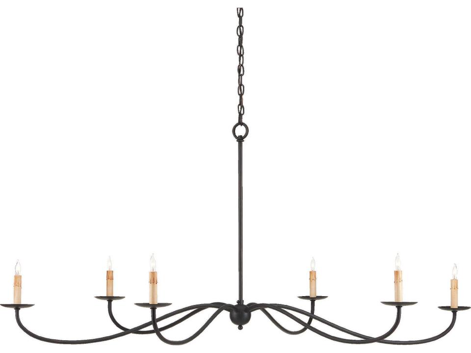 Currey and Company 6-Light Saxon Chandelier in Zanzibar Black