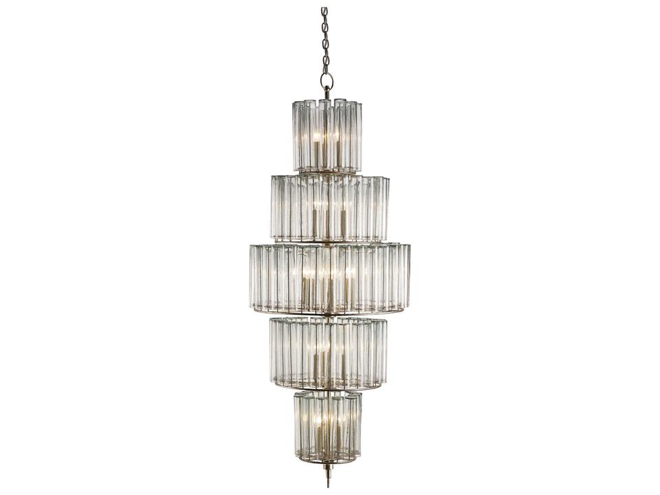 Currey and Company 18-Light Bevilacqua Chandelier in Silver Leaf