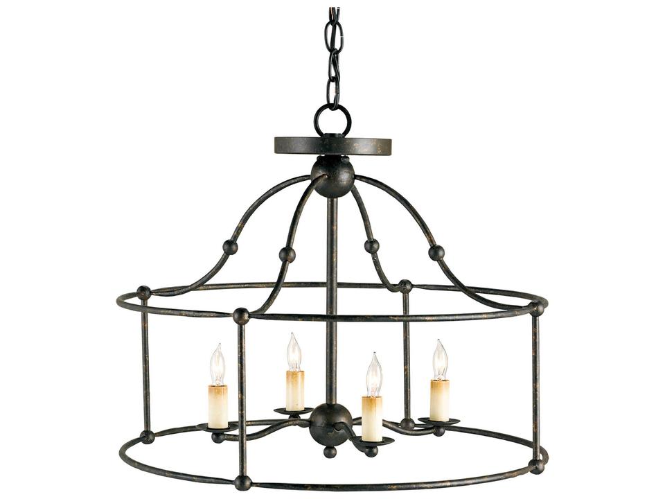Currey and Company Fitzjames 4-Light Convertible Pendant Light in Mayfair Finish