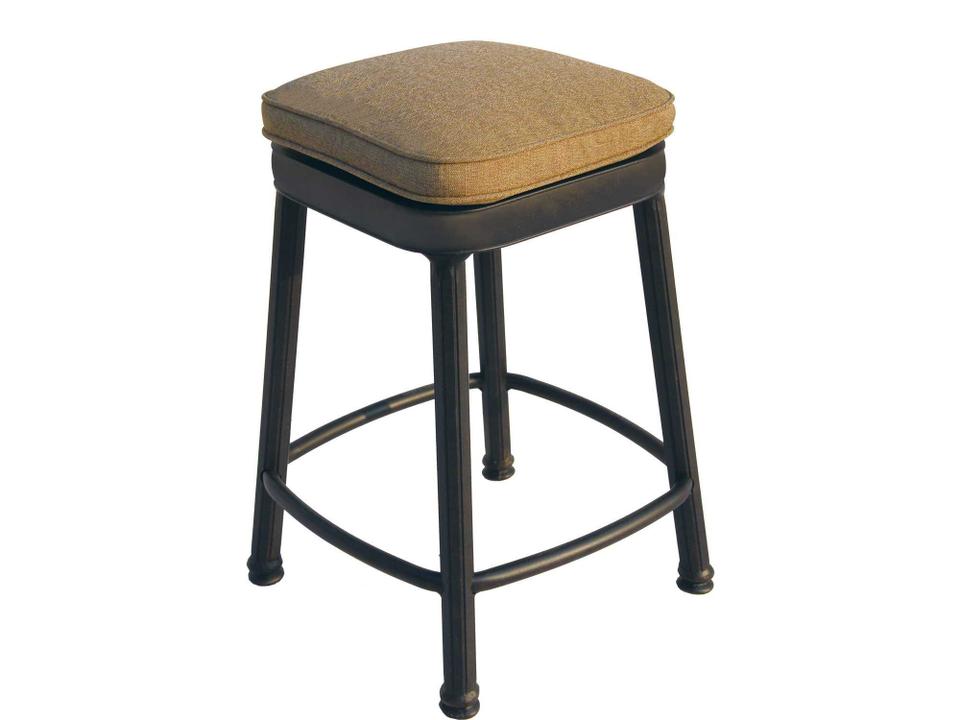 Darlee Backless Cast Aluminum Square Counter Height Stool in Antique Bronze