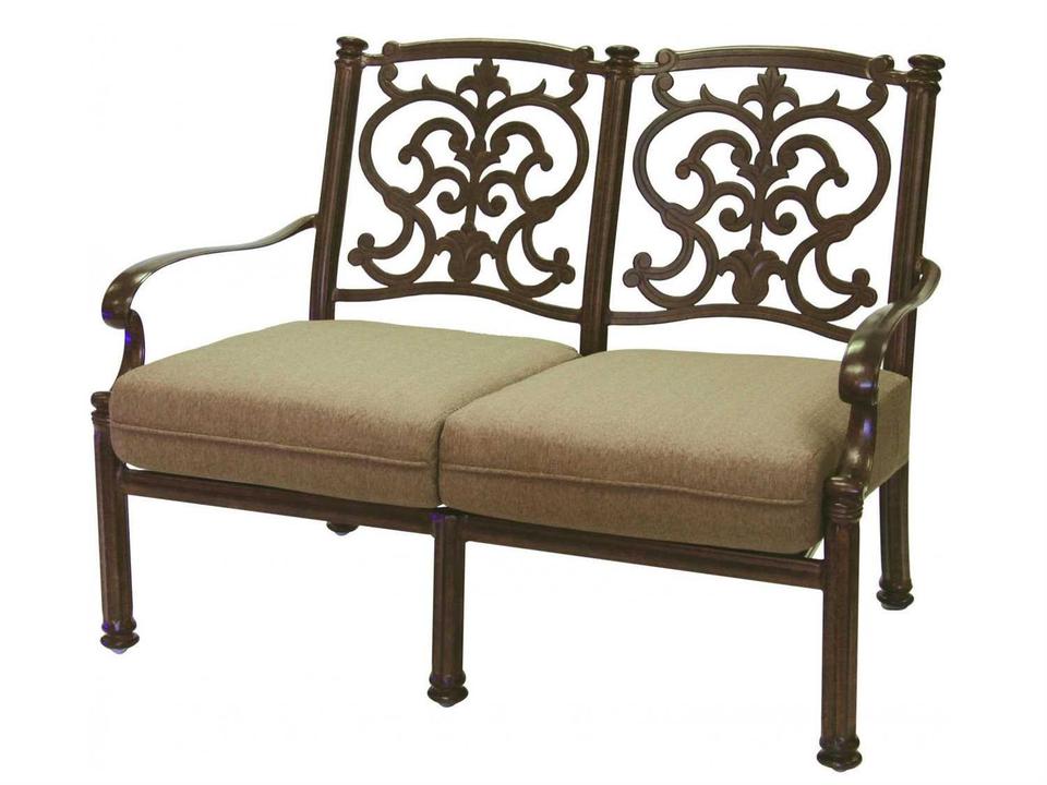 Santa Barbara 2-Seat Cast Aluminum Loveseat in Antique Bronze