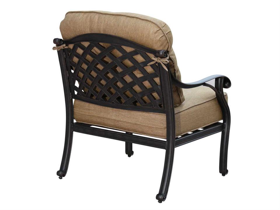 Nassau Outdoor Club Chair in Antique Bronze Cast Aluminum