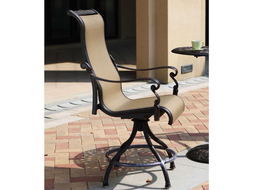 Monterey Sling Cast Aluminum Antique Bronze Counter Height Stool Set of 4