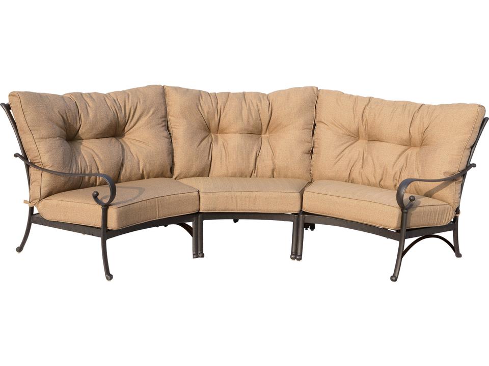 Santa Anita 4-Piece Cast Aluminum Modular Sectional Lounge Set in Antique Bronze