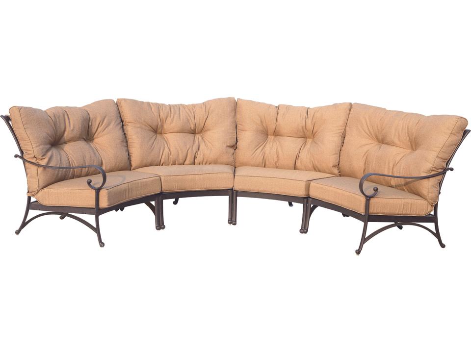 Santa Anita 4-Piece Modular Cast Aluminum Sectional Sofa in Antique Bronze