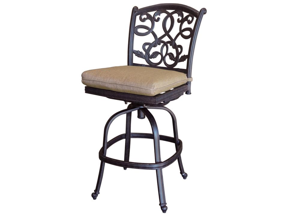 Santa Monica Cast Aluminum Antique Bronze Swivel Counter Height Stool Set of 4