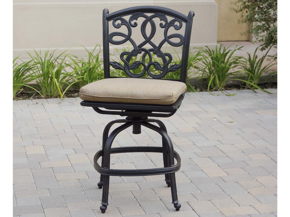 Santa Monica Cast Aluminum Antique Bronze Swivel Counter Height Stool Set of 6