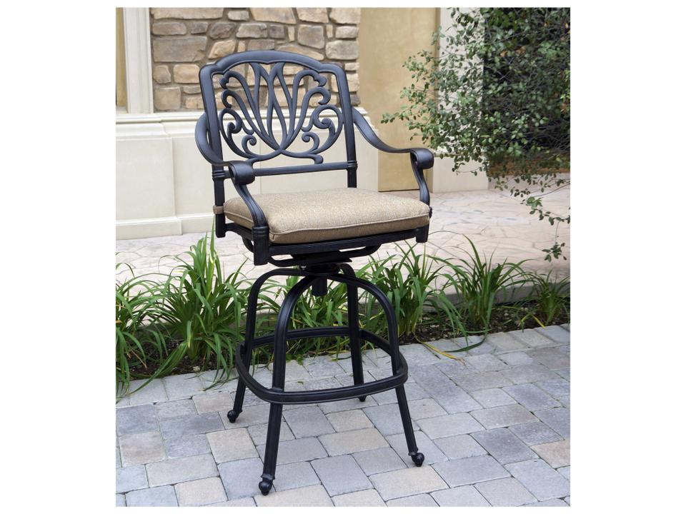 Elisabeth Cast Aluminum Antique Bronze Swivel Bar Stool Set of 6